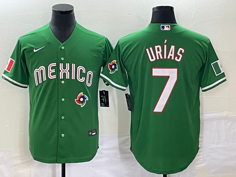 Men 2025 World Cup Mexico #7 Urias Green Nike MLB Jersey style 3186